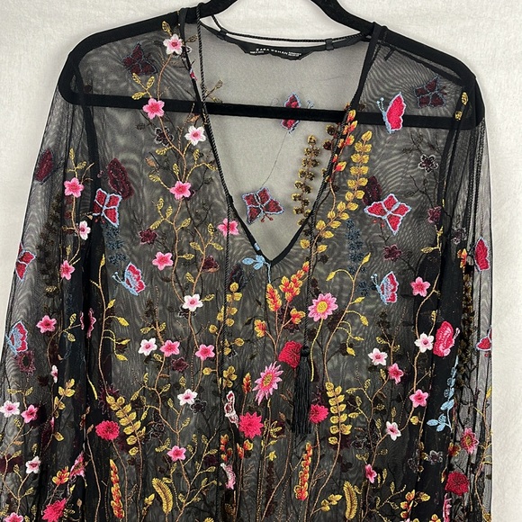 Zara xs/small shear embroidered dress - Picture 2 of 6